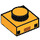 LEGO Helder Lichtoranje Plaat 1 x 1 met 2 Zwart Squares en Dark Oranje Rectangle (Minecraft Axolotl Gezicht) (1013 / 3024)