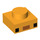 LEGO Bright Light Orange Plate 1 x 1 with 2 Black Squares and Dark Orange Rectangle (Minecraft Axolotl Face) (1013 / 3024)
