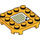 LEGO Bright Light Orange Plate 4 x 4 x 0.7 with Rounded Corners and Empty Middle with Double Arrows 71409 Sticker (66792 / 100595)