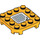 LEGO Leuchtendes helles Orange Platte 4 x 4 x 0.7 mit Abgerundete Ecken und Empty Middle mit Seesaw Scanner Code (66792 / 79871)