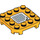 LEGO Bright Light Orange Plate 4 x 4 x 0.7 with Rounded Corners and Empty Middle with Seesaw Symbol (66792)