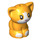 LEGO Orange clair brillant Sitting Chat (Petit) avec Purple Nose (72530 / 77304)