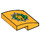 LEGO Bright Light Orange Slope 2 x 2 Curved with Jungle Explorers Logo (15068 / 31587)