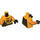 LEGO Bright Light Orange Stunt Rider - Fire Suit Minifig Torso (973 / 76382)