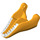 LEGO Bright Light Orange T-rex Jaw with White Teeth (20959 / 38773)