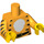 LEGO Lysorange Tiger Kvinde Minifig Torso med Bright Lys orange Arme og Gul Hænder (973 / 88585)