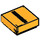 LEGO Bright Light Orange Tile 1 x 1 with Single Black Stripe with Groove (3070 / 68963)