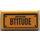 LEGO Bright Light Orange Tile 1 x 2 with &quot;GOTHAM&quot; and &quot;BT1TUDE&quot; Sticker with Groove (3069)