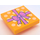 LEGO Orange clair brillant Tuile 2 x 2 Inversé avec Wrapping Paper et Bow (11203 / 24558)
