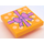 LEGO Bright Light Orange Tile 2 x 2 Inverted with Wrapping Paper and Bow (11203 / 24558)