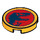 LEGO Orange clair brillant Tuile 2 x 2 Rond avec Jurassic World logo avec porte-goujon inférieur (14769 / 80525)