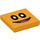 LEGO Bright Light Orange Tile 2 x 2 with Pokey Smile Face with Groove (3068 / 68923)