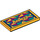 LEGO Bright Light Orange Tile 2 x 4 with &quot;Andrea&quot; on Geometric Carpet (55550 / 87079)