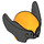 LEGO Helles Licht Orange Wolverine Maske mit Schwarz Pointed Sides (17117 / 104639)
