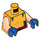 LEGO Bright Light Orange Wolverine with Blue Hands Minifig Torso (973 / 76382)