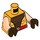 LEGO Bright Light Orange Wolverine with Dark Brown Hands Minifig Torso (973 / 76382)