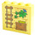 LEGO Jaune clair brillant Brique 1 x 4 x 3 avec Échelle, Plante, Book, Caisse, Teddy bear, Picture, Clock Autocollant (49311)