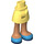 LEGO Helder Lichtgeel Heup met Basic Gebogen Skirt met Dark Azure Shoes met dik scharnier (23896 / 35614)