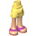 LEGO Bright Light Yellow Hip with Rolled Up Shorts with Purple Sandals with Thick Hinge (11403 / 35556)