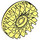 LEGO Bright Light Yellow Hub Cap with Many Crossed Spokes (37195)