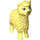 LEGO Giallo chiaro brillante Llama con Verde Occhi e Gold Bocca (66221 / 66601)