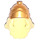 LEGO Bright Light Yellow Long Wavy Hair with Gold Greek Soldier Helmet (18047)