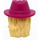 LEGO Bright Light Yellow Long Wavy Hair with Magenta Cowboy Hat  (79989 / 106161)