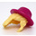 LEGO Bright Light Yellow Long Wavy Hair with Magenta Cowboy Hat  (79989 / 106161)