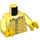 LEGO Lysegul Mand med Ben Prothesis Minifig Torso (973 / 76382)