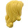 LEGO Jaune Clair Brillant Mi-longueur Ondulé Cheveux avec Droite Section (15677)