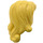 LEGO Helder Lichtgeel Midden lengte Golvend Haar met Rechtsaf Sectie (15677)