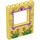 LEGO Bright Light Yellow Panel 1 x 6 x 6 with Window Cutout with Puple frame (15627 / 26238)