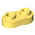 LEGO Bright Light Yellow Plate 1 x 2 with Rounded Ends and Open Studs (35480)