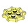 LEGO Jaune clair brillant assiette 2 x 2 avec Barre Cadre Octagonal (Clous ronds) (75937)