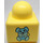 LEGO Jaune clair brillant Primo Brique 1 x 1 avec Mouse et n° 1 sur Côtés opposés (49053)