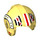 LEGO Helder Lichtgeel Rebel Pilot Helm met Wit en Rood Markings (30370 / 104613)