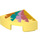 LEGO Bright Light Yellow Tile 1 x 1 Quarter Circle with Rainbow Stars (25269 / 67214)