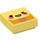 LEGO Jaune clair brillant Tuile 1 x 1 avec smiling Affronter avec rainure (3070 / 67206)