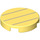 LEGO Bright Light Yellow Tile 2 x 2 Round with Lines with Bottom Stud Holder (14769 / 69088)