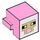 LEGO Klar rosa Dyr Hode med Sheep Ansikt med Hvit Background og Beige Outline (103728 / 106290)