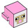 LEGO Bright Pink Animal Head with Sheep Face with White Background and Tan Outline (103728 / 106290)