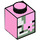 LEGO Bright Pink Brick 1 x 1 with Zombie Pigman Decoration (3005 / 17071)