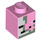 LEGO Bright Pink Brick 1 x 1 with Zombie Pigman Decoration (3005 / 17071)