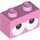 LEGO Bright Pink Brick 1 x 2 with Baby Yoshi Eyes Looking Up with Bottom Tube (3004 / 94649)