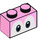 LEGO Leuchtend rosa Backstein 1 x 2 mit Augen mit Unterrohr (68946 / 101881)