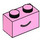 LEGO Leuchtend rosa Backstein 1 x 2 mit Smile mit Unterrohr (102574 / 102701)