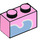 LEGO Leuchtend rosa Backstein 1 x 2 mit Unikitty shape mit Unterrohr (3004 / 47791)