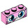 LEGO Bright Pink Brick 1 x 3 with Cat Face &#039;Dessert Unikitty&#039; (3622 / 38906)