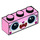 LEGO Bright Pink Brick 1 x 3 with Cat Face &#039;Disco Kitty&#039; (3622 / 65678)