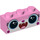 LEGO Bright Pink Brick 1 x 3 with Cat Face &#039;Disco Kitty&#039; (3622 / 65678)